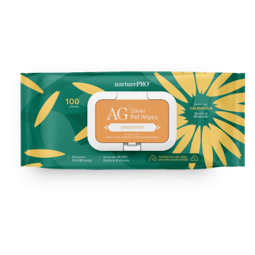 Nurture Pro Pet Wipes AG+ Silver Unscented 100 sheets x2